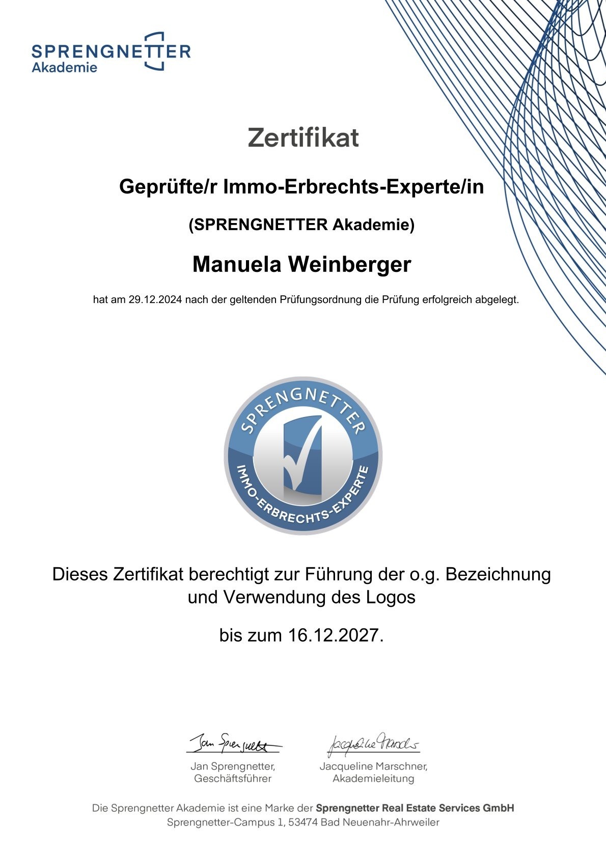 zertifikat-weinberger Zertifikat zur Immobilienbewertung